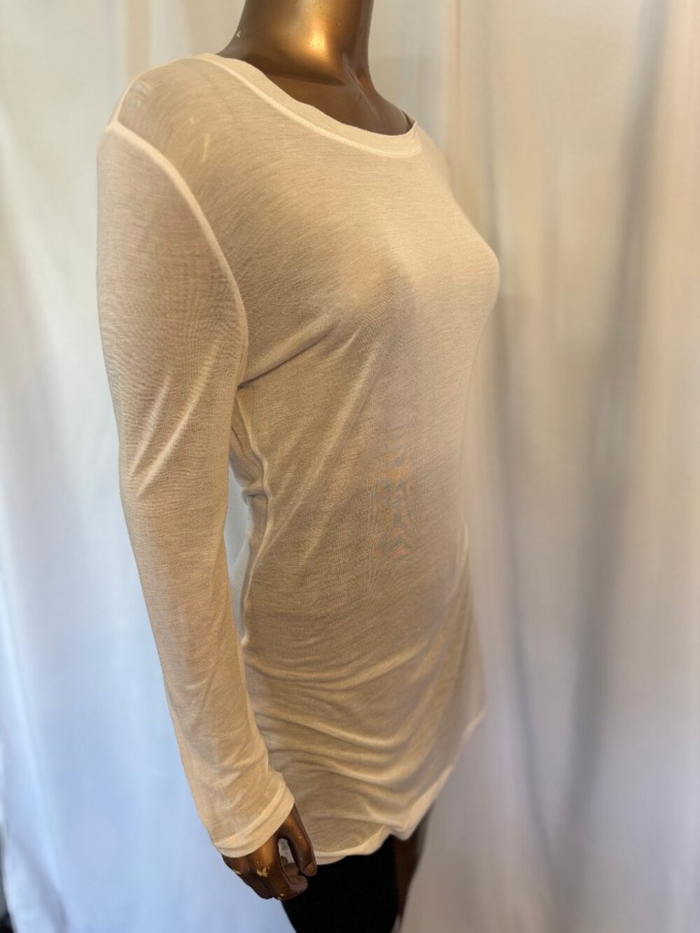 CAbi Sheer Long Sleeved Tunic - White - Picture 2 of 6
